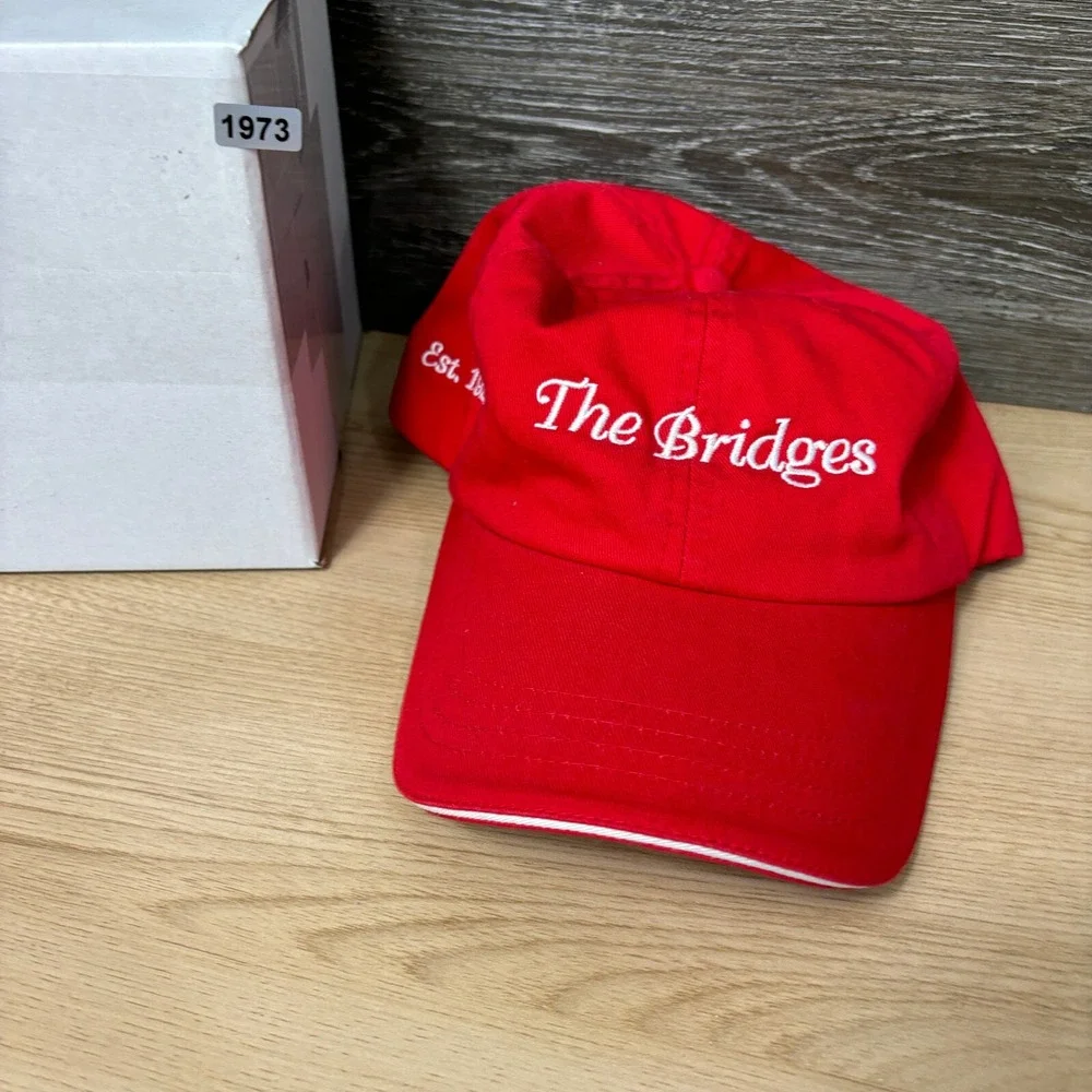 The Bridges Hat Cap Strap Back‎ Red Golf Winona Minnesota One Size Adjustable